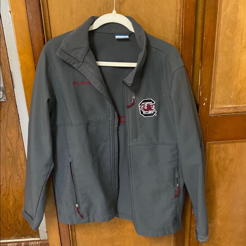 Columbia Gray Softshell Jacket USC logo